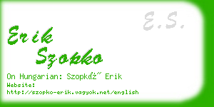 erik szopko business card